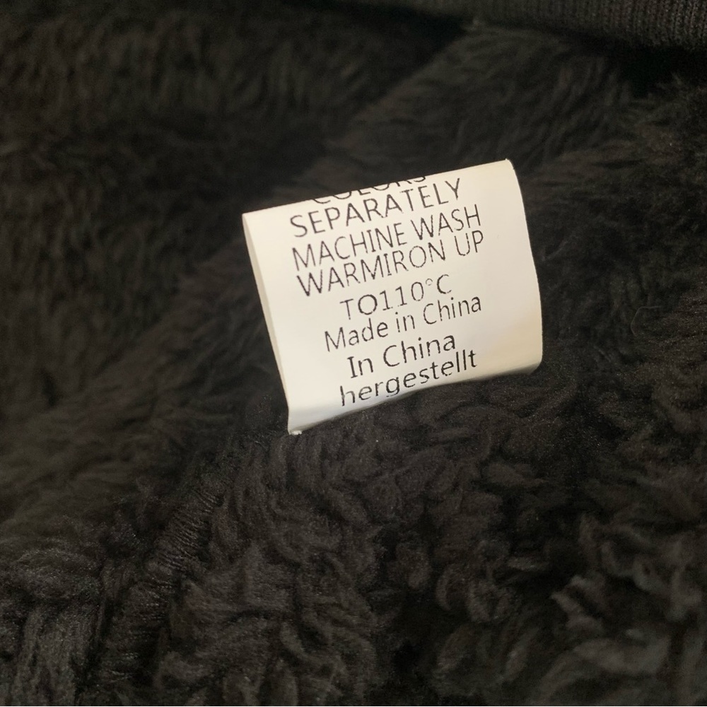 LEOPARD Print & Black Faux Fur Plush Sherpa Hoodie Sweatshirt Women’s Size Large - Picture 8 of 10
